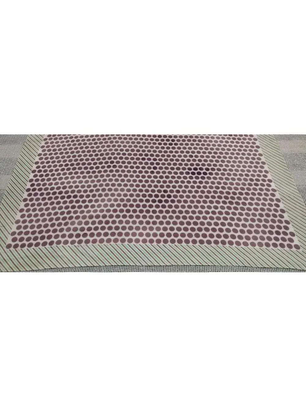 Vintage Cotton Scarf Mid Century Men's Cuban Polka Gangster Jade Green Stripes
